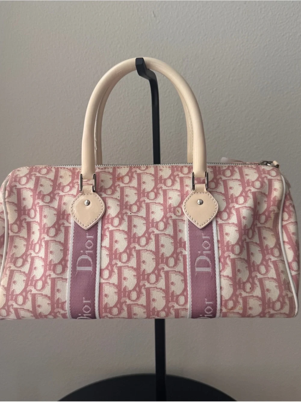 authentic CHRISTIAN DIOR Monogram Girly Boston in Pink.